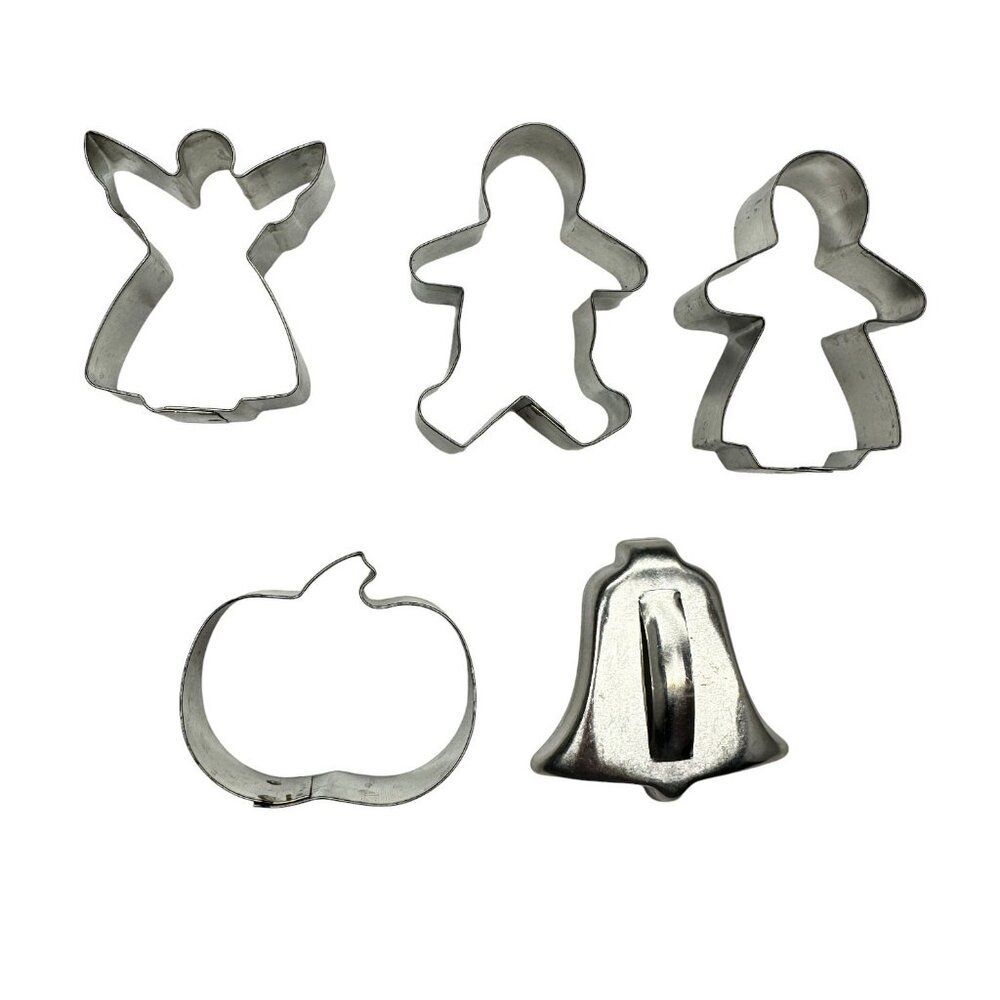 Silver Metal Cookie Cutters (Set of 5)